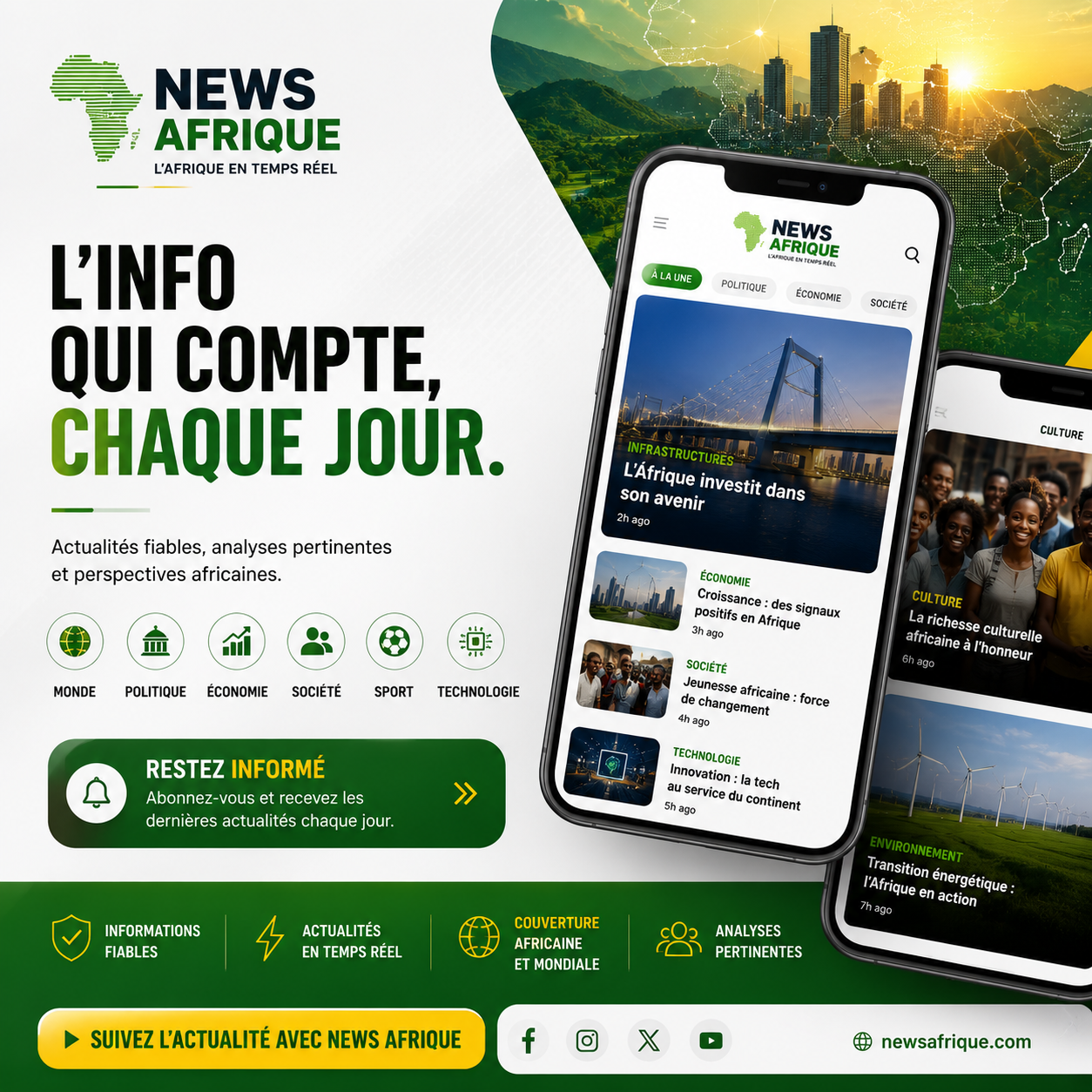 Flyer News Afrique vert